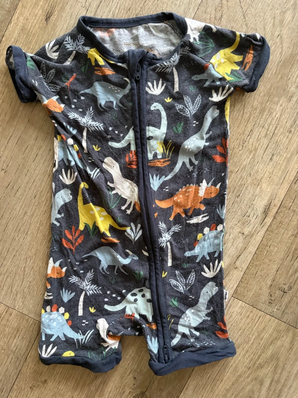 Little Sleepies shorty zippy- Navy Jurassic Jungle collection